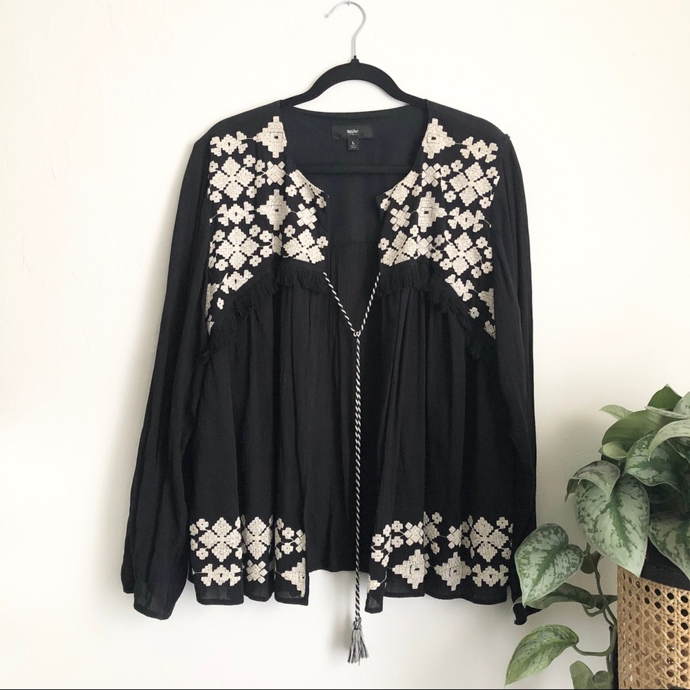 MOSSIMO Open Front Embroidered Jacket